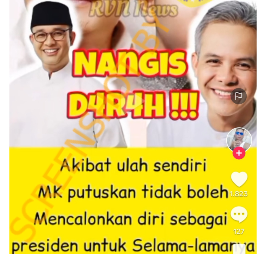 [HOAKS atau FAKTA]: MK Putuskan Anies dan Ganjar Tidak Boleh Lagi Ikut Pilpres