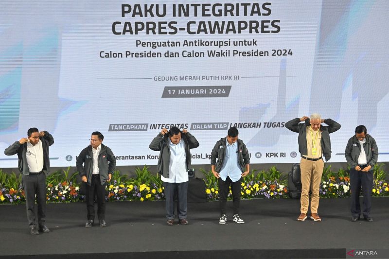 Penguatan Anti Korupsi untuk Penyelenggara Negara Berintegritas (Paku Integritas) di Gedung Merah Putih KPK, Jakarta, Rabu (17/1)