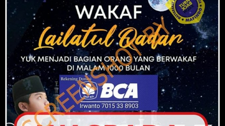 [HOAKS atau FAKTA]: KPK Meminta Sumbangan Wakaf Lailatul Qadar