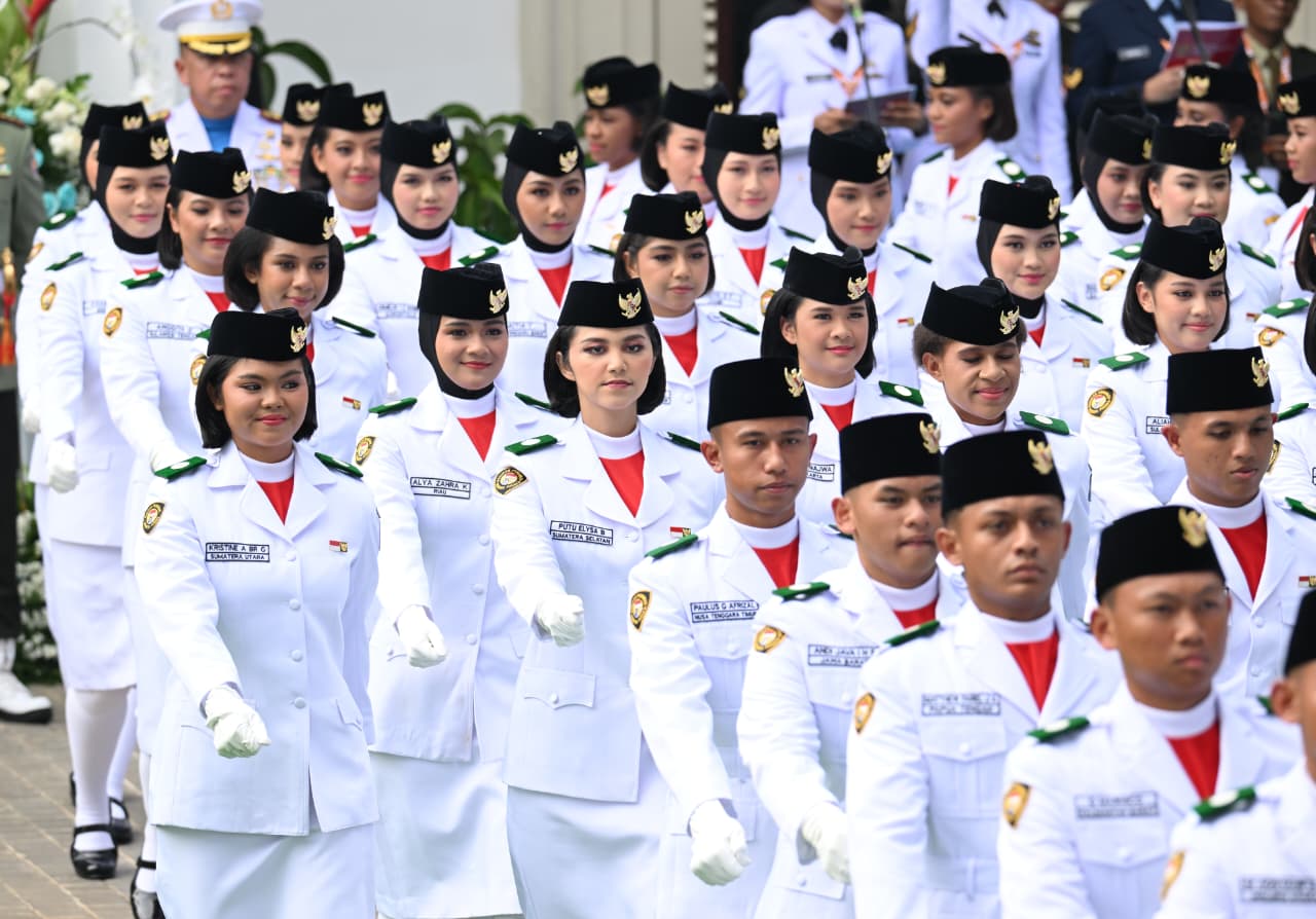 Suasana upacara peringatan Hari Lahir Pancasila di Lapangan Gedung Pancasila, kompleks Kementerian Luar Negeri, Jakarta, Senin (1/6/2026). Foto/BPMI Setpres.