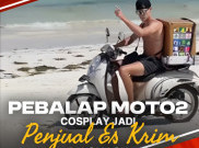 Pebalap Moto2 Cosplay Jadi Penjual Es Krim di Lombok