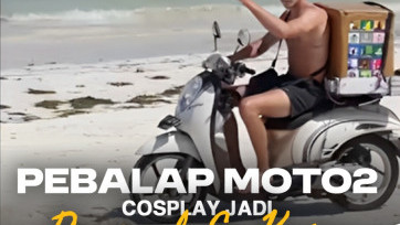 Pebalap Moto2 Cosplay Jadi Penjual Es Krim di Lombok