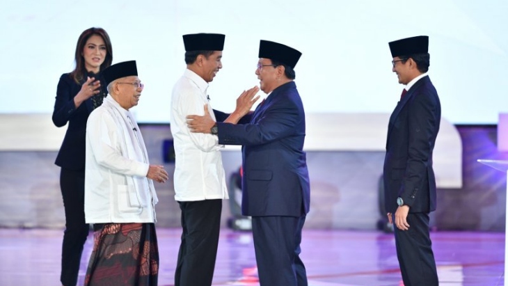 Duo Paslon Jokowi-Ma'ruf Amin dan Prabowo-Sandiaga. (Foto/ANTARA)