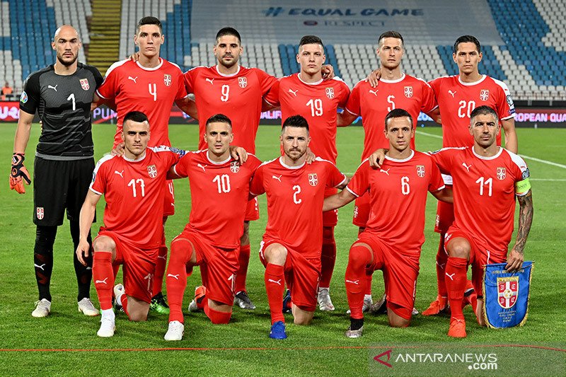 Tim Nasional Sepakbola Serbia. ANTARA/AFP/Andrej Isakovic/aa.
