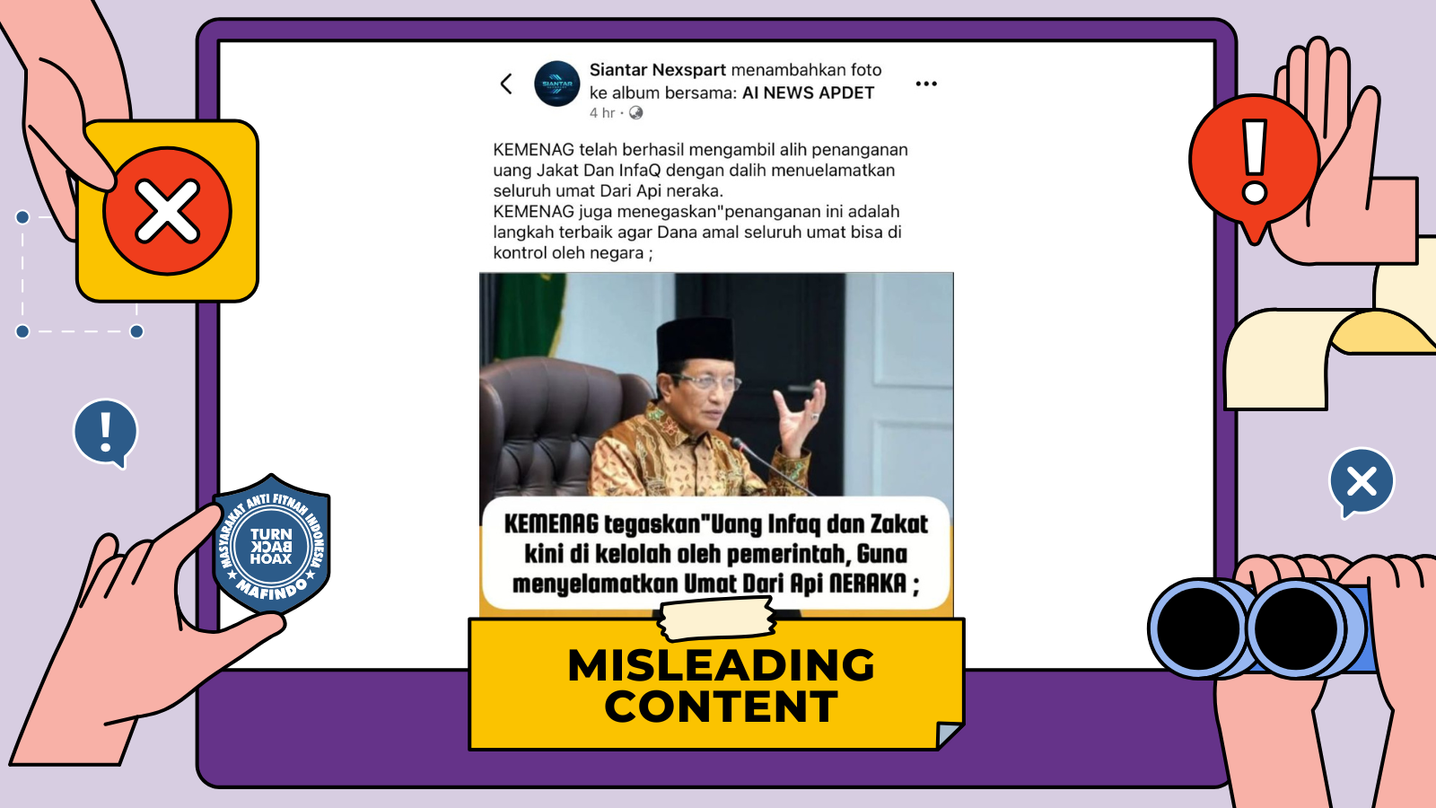 [HOAKS atau FAKTA]: Kemenag Ambil Alih Pengelolaan Infaq dan Zakat Umat dari Baznas