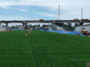 Rumput Hybrid Mulai Dipasang di JIS