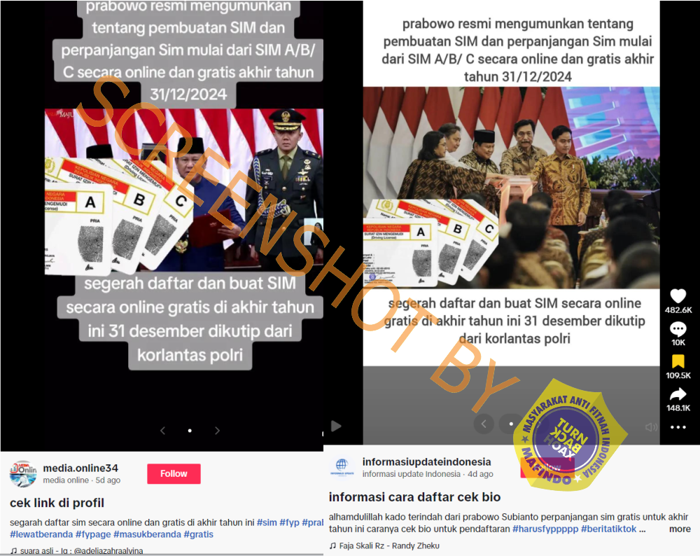 [HOAKS atau FAKTA]: Presiden Prabowo Gratiskan Biaya Pembuatan dan Perpanjangan SIM