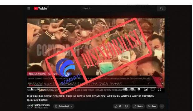 [HOAKS atau FAKTA]: DPR dan MPR Deklarasikan Anies-AHY Jadi Presiden