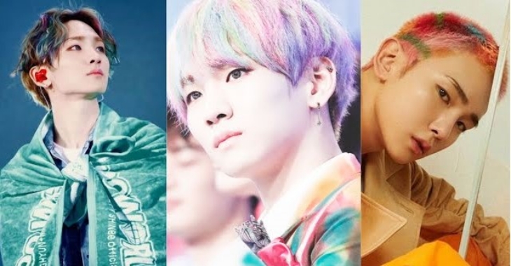 Key pernah beberapa kali mencoba gaya rambut pelangi. (Foto: Koreaboo)