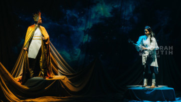 Aksi Pertunjukan Musikal Bertajuk Moonboy & His Starguide The Musical 