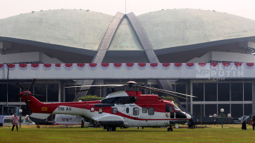 Helikopter Kepresidenan Bersiaga saat Sidang Tahunan MPR 2024 