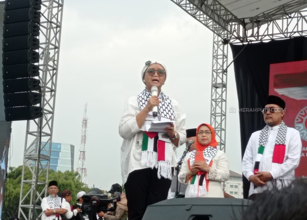 Menlu Retno Bacakan Puisi 'Palestina Saudaraku' di Aksi Bela Palestina