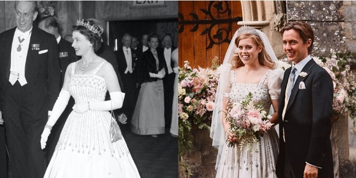 Putri Beatrice Kenakan Gaun dan Tiara Spesial Ratu Elizabeth II di Hari Pernikahannya