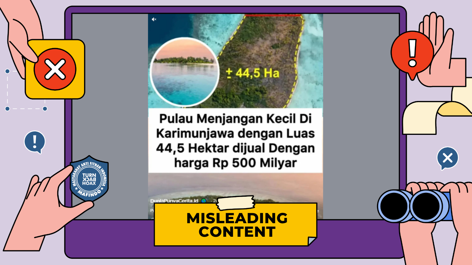 [HOAKS atau FAKTA] : Pulau Menjangan Kecil di Karimunjawa Dijual Rp 500 Miliar