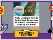 [HOAKS atau FAKTA] : Pulau Menjangan Kecil di Karimunjawa Dijual Rp 500 Miliar