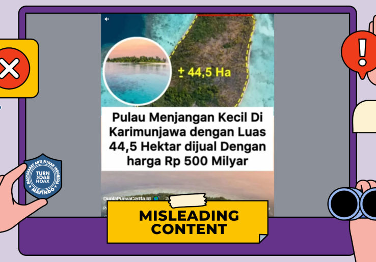 [HOAKS atau FAKTA] : Pulau Menjangan Kecil di Karimunjawa Dijual Rp 500 Miliar