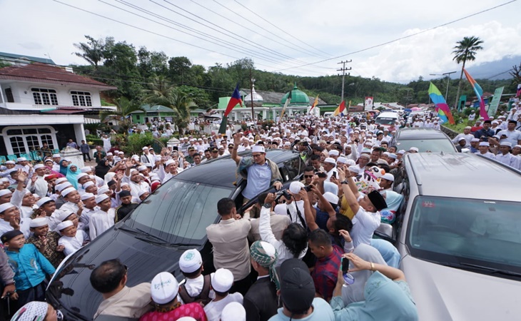 Sandiaga Uno mendapat sambutan hangat dari warga Mandailing Natal