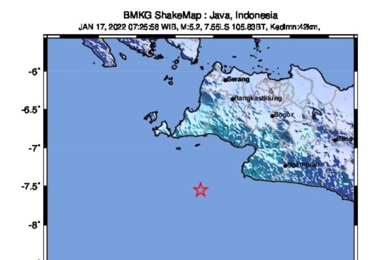 Peta gempa sukabumi. (Foto: BMKG)