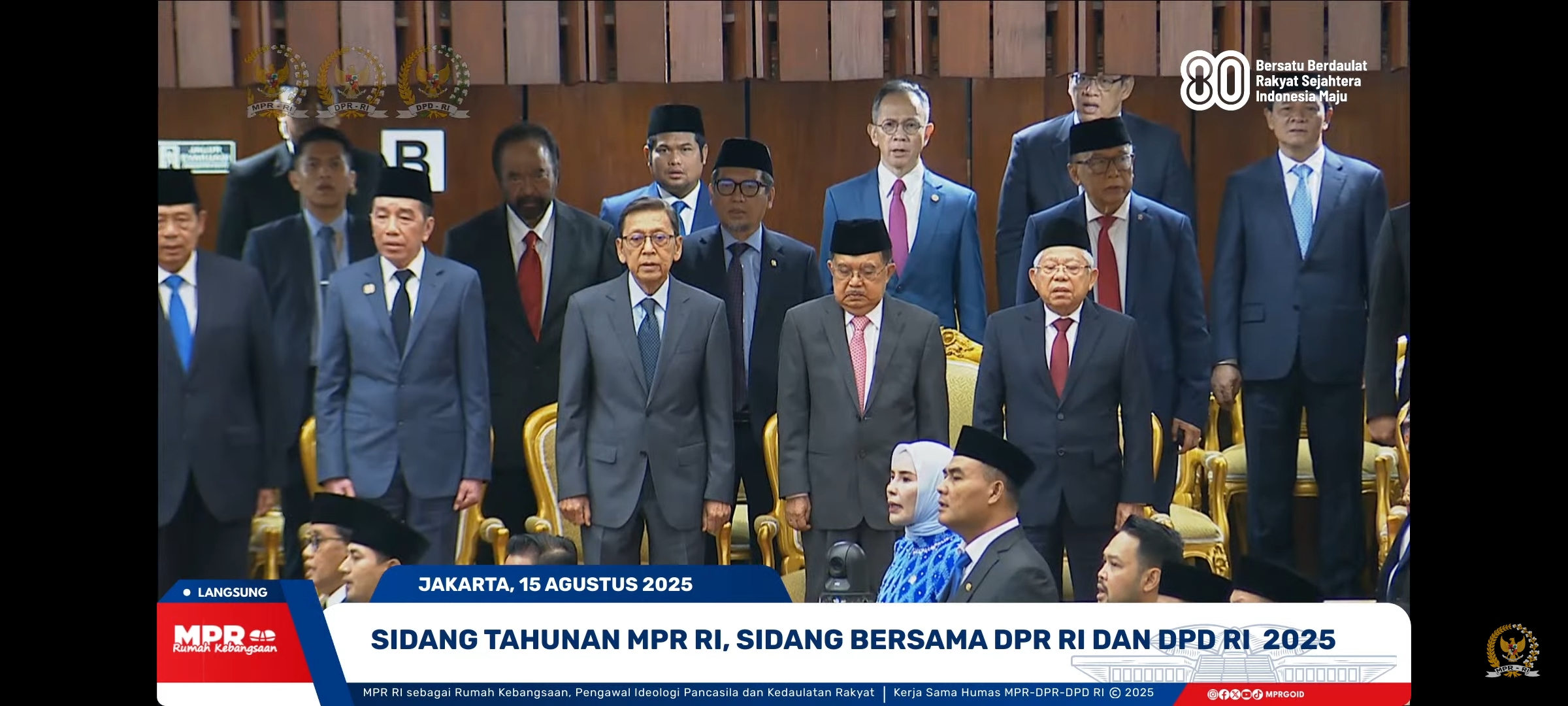 Mantan Presiden dan Wapres Hadir di Sidang Tahunan MPR, Tidak Terlihat Megawati Dalam Deretan Kursi