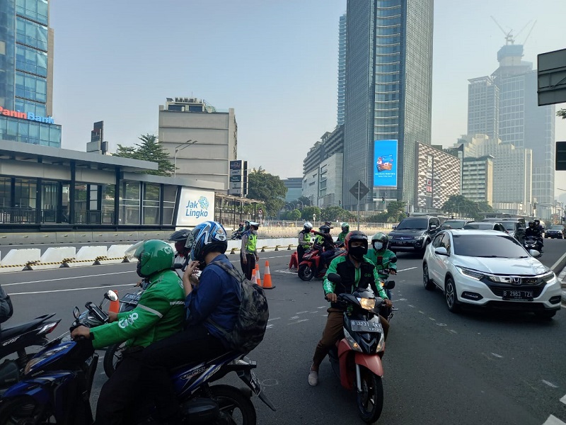Penyekatan di Jakarta. (Foto: Kanugrahan)