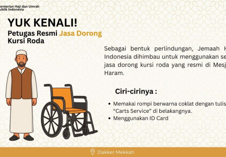 Pakai Jasa Dorong Kursi Roda Resmi Masjidilharam Biar Aman Razia, Ini Ciri-Ciri!
