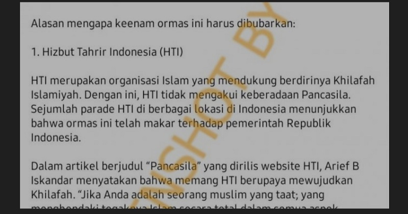 [Hoaks atau Fakta]: 6 Ormas Radikal Telah Dibubarkan Pemerintah