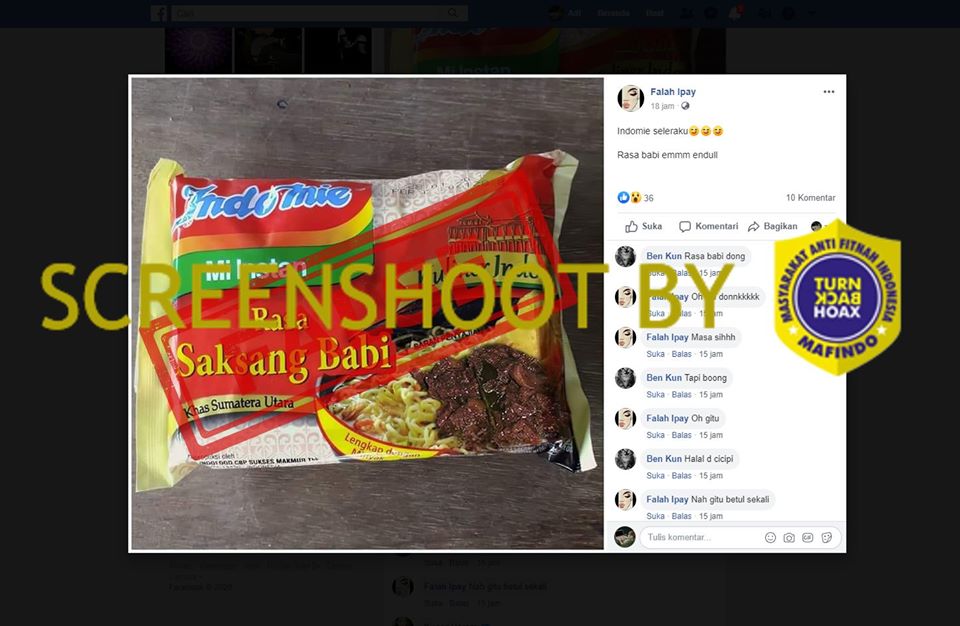 [HOAKS atau FAKTA] Indomie Rasa Saksang Babi