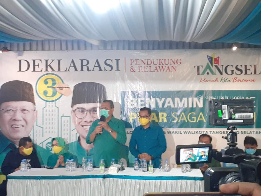 Calon Wali Kota dan Wakil Wali Kota Tangerang Selatan, Benyamin Davnie-Pilar Saga Ichsan Foto: MP/Kanu