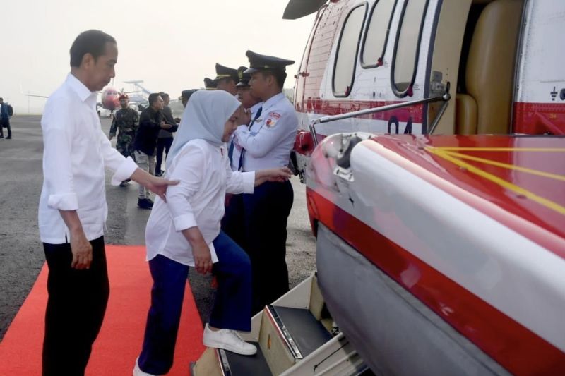Hari Pertama Kerja 2024, Jokowi Naik Helikopter dari Boyolali ke Purworejo