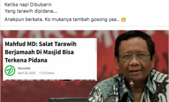 [Hoaks atau Fakta]: Tarawih Bisa Pidana?