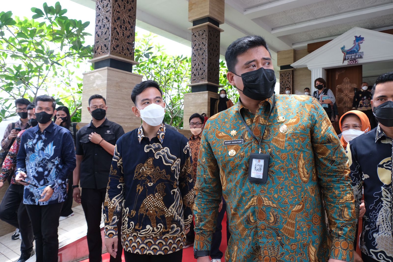  Wali Kota Solo dan Medan Gibran Rakabuming Raka dan Bobby Nasution bertemu Gubernur Jateng, Ganjar Pranowo, Senin (28/3). (MP/Humas Pemprov Jateng)