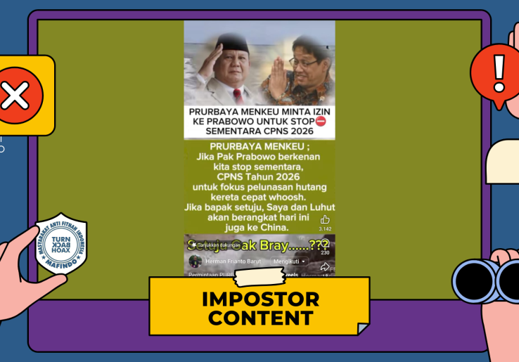 [HOAKS atau FAKTA]: Menkeu Purbaya Minta Prabowo Setop Penerimaan CPNS 2026, Anggarannya Dialihkan untuk Lunasi Bayar Utang Kereta Cepat