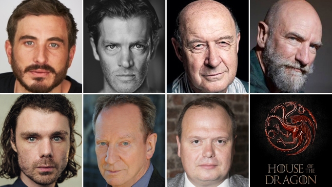 Atas kiri-kanan Ryan Corr, Jefferson Hall, David Horovitch, Graham McTavish, (Bottom L-R) Matthew Needham, Bill Paterson and Gavin Spokes. (Foto WarnerMedia)