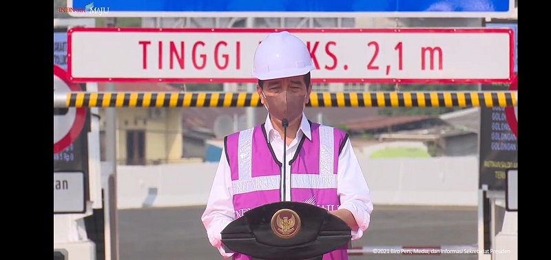 Jokowi resmikan Tol Dalam Kota Ruas Kelapa Gading-Pulo Gebang. (Foto:  Tangkapan Layar) 