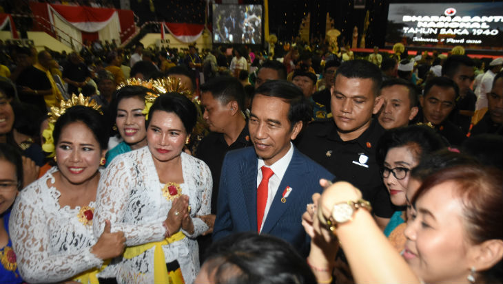 Presiden Jokowi dalam sebuah acara di Istana Bogor
