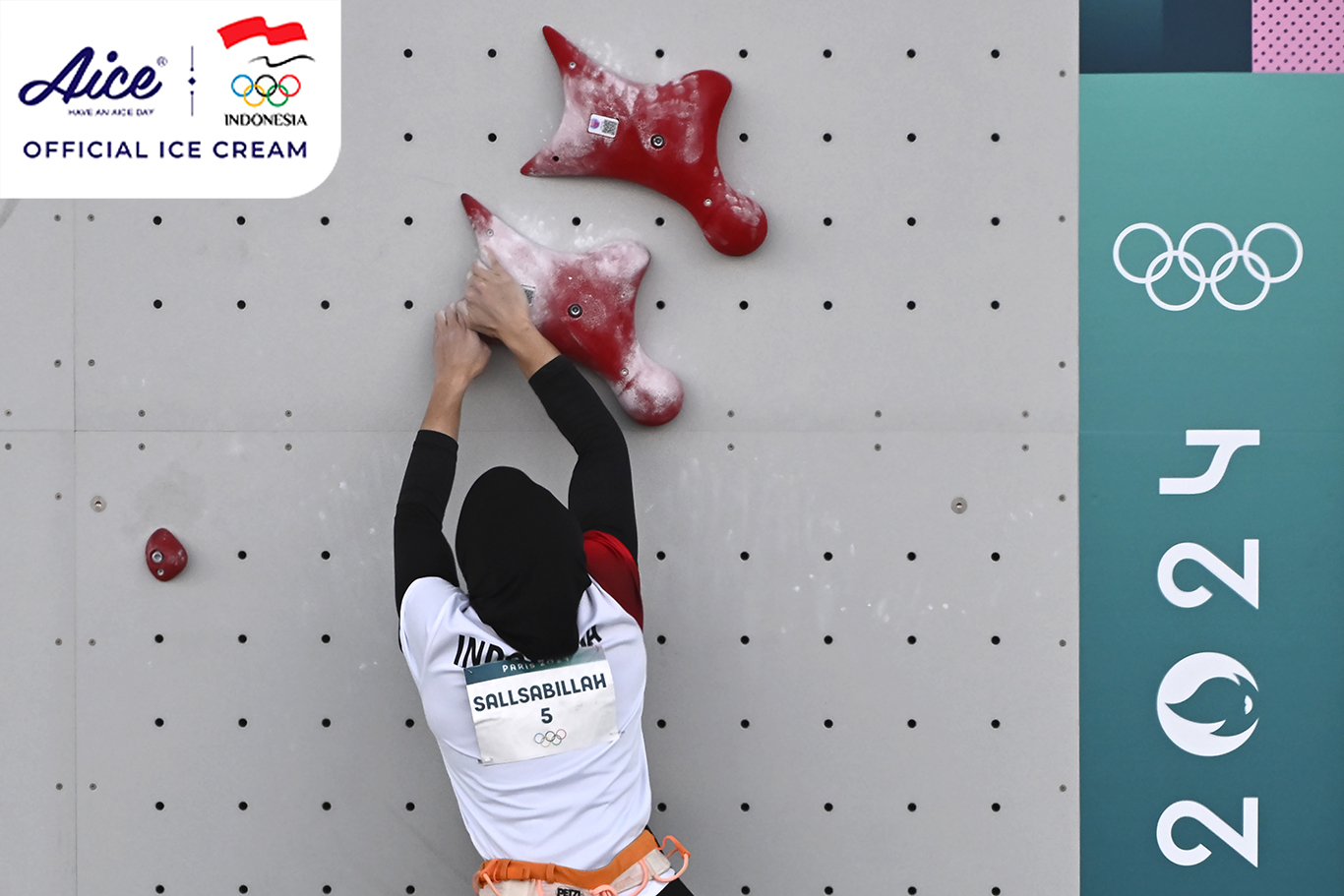Atlet Panjat Tebing Putri Indonesia Rajiah Sallsabillah di Ajang Olimpiade Paris 2024