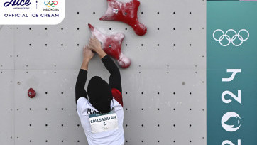 Atlet Panjat Tebing Putri Indonesia Rajiah Sallsabillah di Ajang Olimpiade Paris 2024
