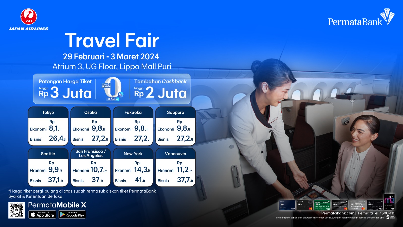PermataBank dan Japan Airlines Berikan Tawaran Menarik di Travel Fair 2024