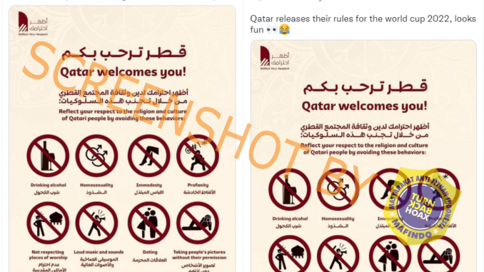 [Hoaks atau FAKTA]: Qatar Terapkan Larangan Kencan Selama Piala Dunia 2022 