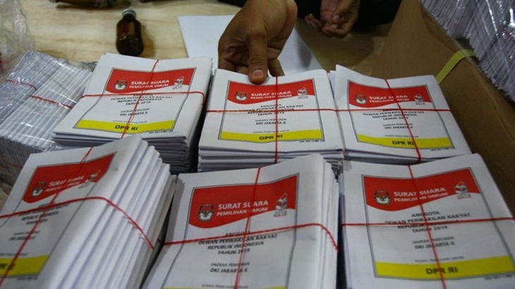 Ilustrasi Surat Suara untuk DPR di Pemilu 2019 (Foto: antaranews)