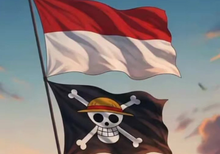Polres Metro Jakpus Bersama Satpol PP Tindak Pengibaran Bendera One Piece Jelang HUT ke-80 RI