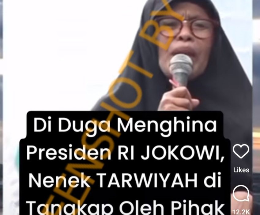 [HOAKS atau FAKTA]: Nenek Tarwiyah Ditangkap Polisi Karena Hina Jokowi