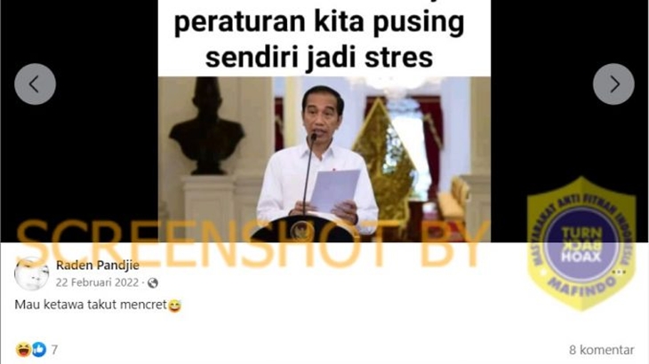 [HOAKS atau FAKTA]: Jokowi Sebut Banyak Peraturan Bikin Pusing dan Stres