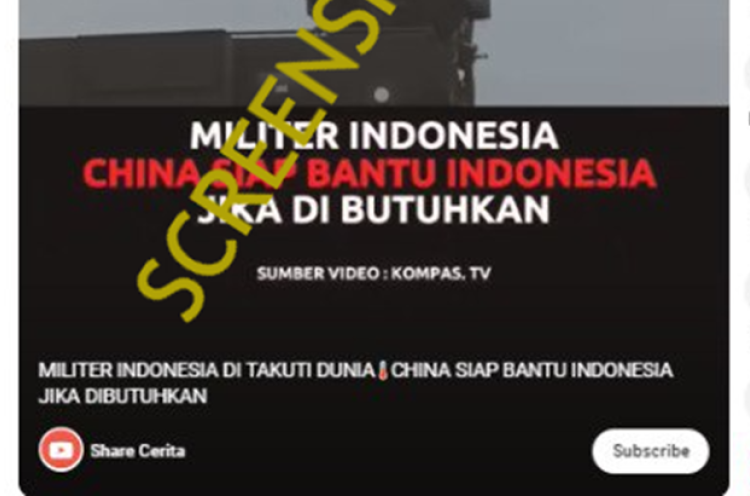 [HOAKS atau FAKTA]: Tiongkok Siap Bantu Indonesia jika Berperang Lawan Australia
