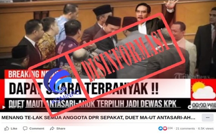 [HOAKS atau FAKTA]: DPR Sepakat Antasari Azhar dan Ahok Jadi Anggota Dewas KPK