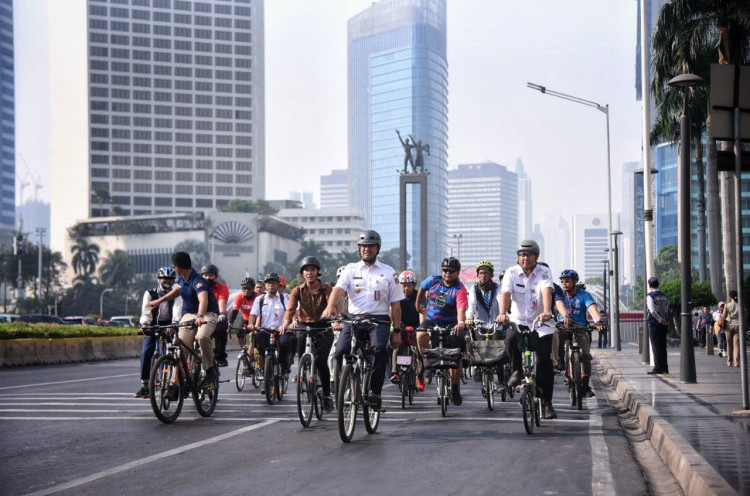 Akses Jalur Sepeda di Jakarta Memasuki Masa Uji Coba