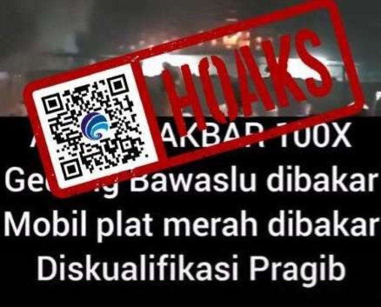 [HOAKS atau FAKTA]: Tak Puas dengan Hasil Pemilu, Massa Bakar Gedung Bawaslu