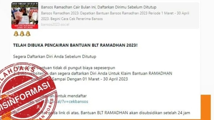[HOAKS atau FAKTA]: Kemensos Cairkan Bantuan BLT Ramadan 2023