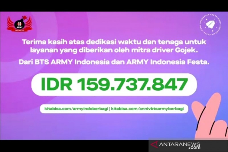 Dana tersebut akan dibagi rata ke lebih dari 35 ribu driver. (Foto: ANTARA/Maria Cicilia Galuh)	