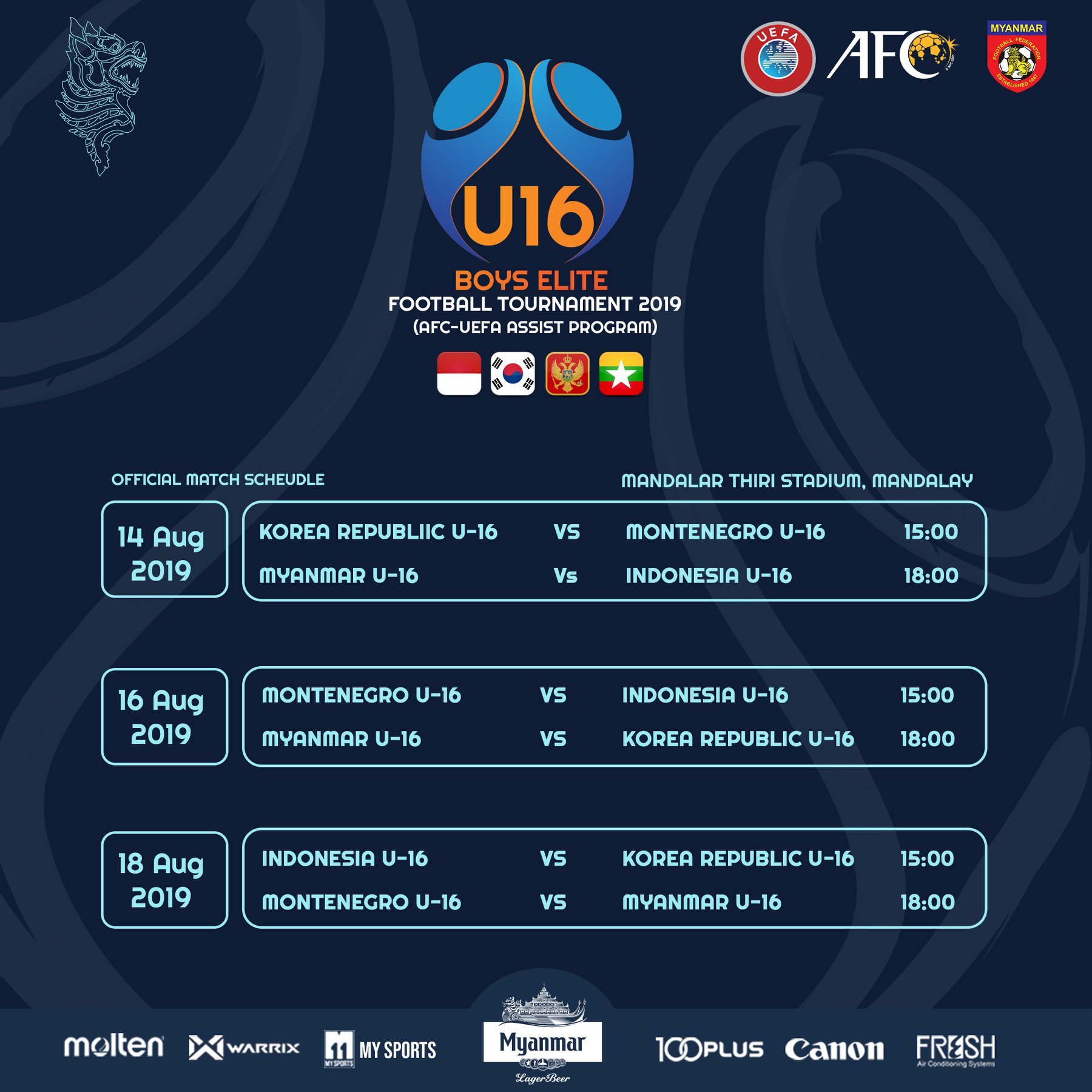 Jadwal pertandingan. (MFF)